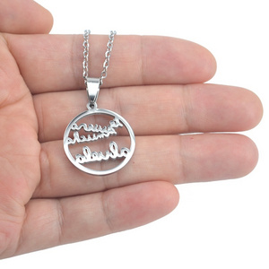 Manufacture Custom Stainless Steel Letter Circle Pendant Necklace