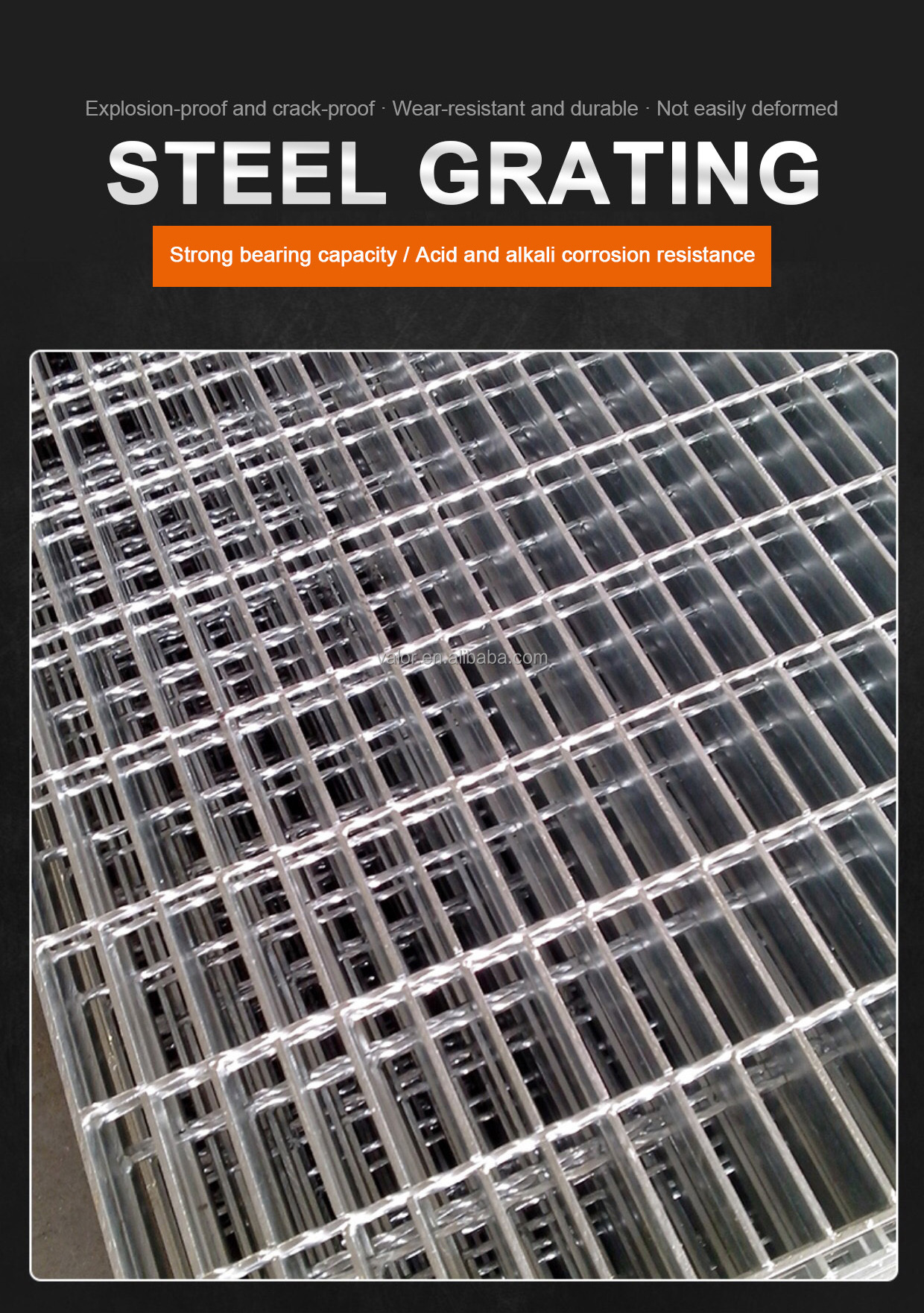 Heavy duty welded steel grating Road railway welding trench cover grating