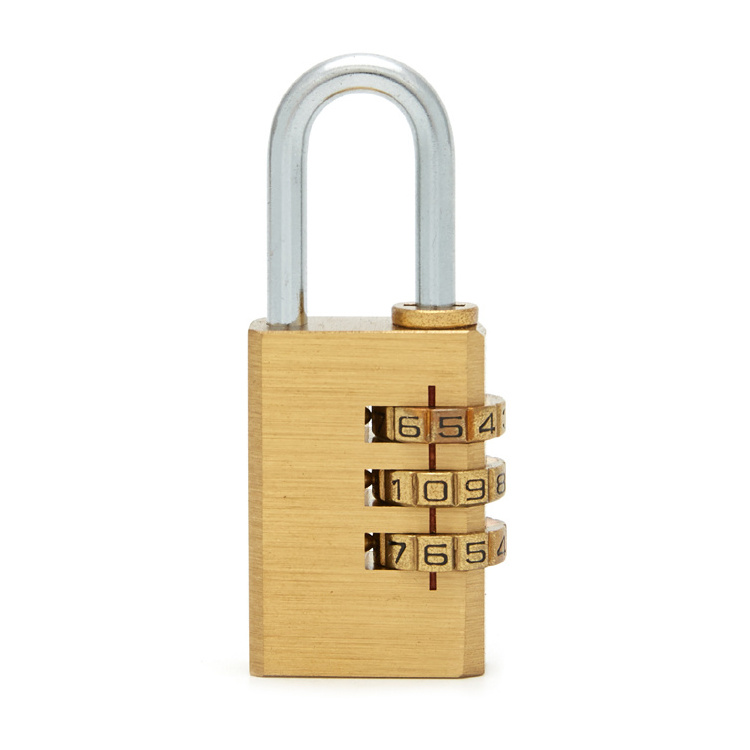 Hot Selling Brass Combination Lock 3 Or 4 Digit Code Safety Travel Lock For Gym Lockers Anti Thief Code Padlock