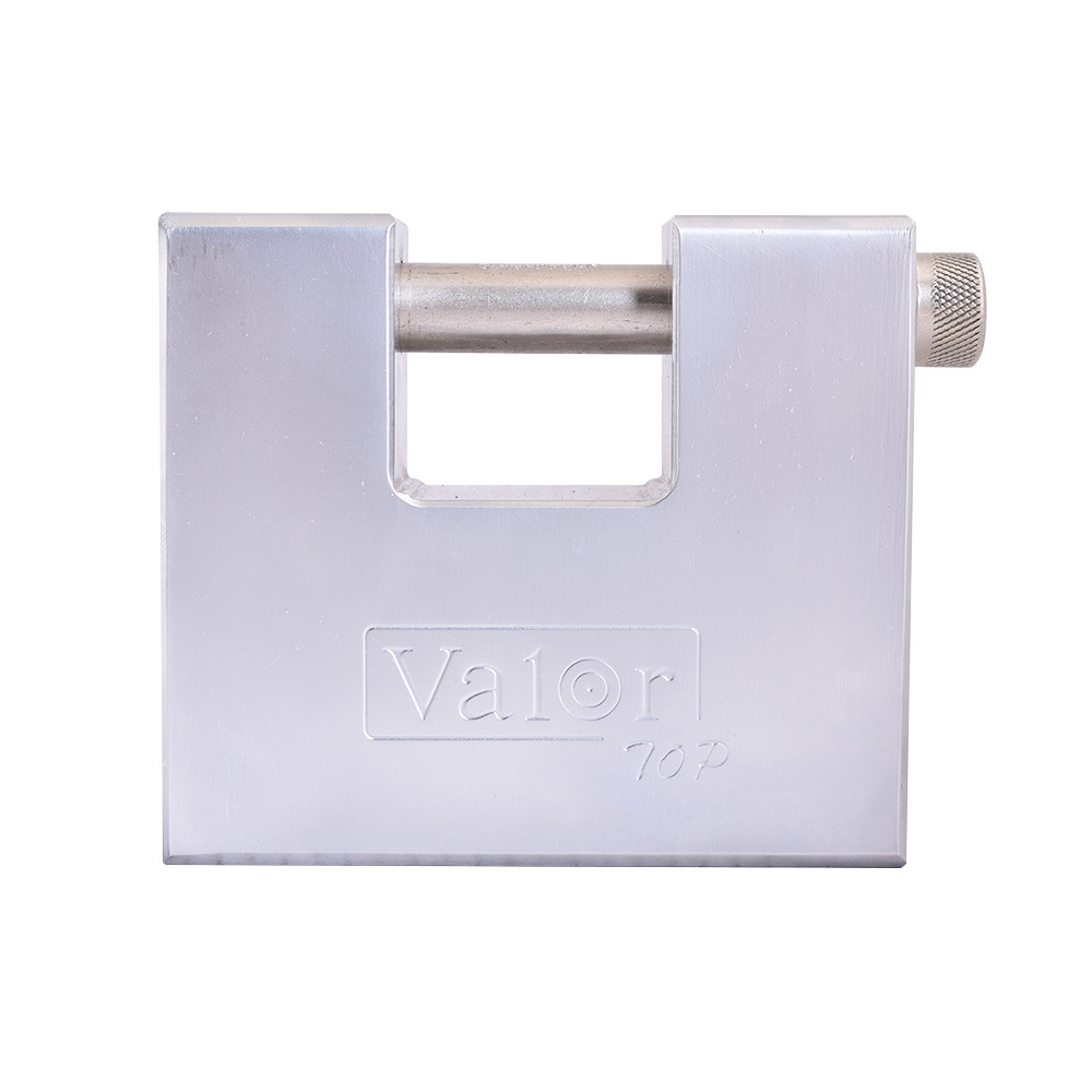 Hot selling 85mm 95mm Steel Rectangular Heavy Duty Padlock With Solid Brass Cylinder 3 Computer Keys Steel Padlock