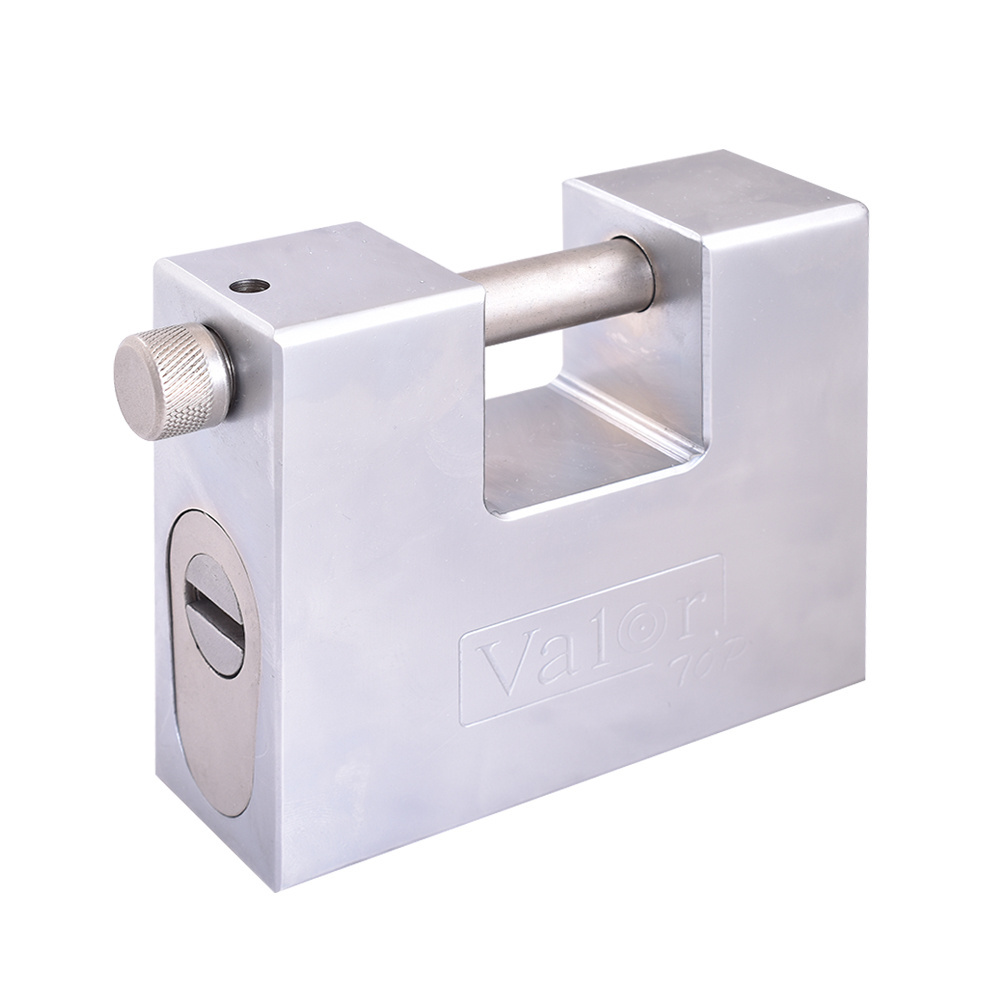 Hot selling 85mm 95mm Steel Rectangular Heavy Duty Padlock With Solid Brass Cylinder 3 Computer Keys Steel Padlock