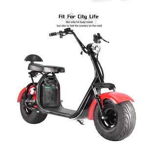 Eec Coc Fat Tire Chopper Citycoco E Motor 2 Wheel Electric Scooter With 60V 12Ah 20Ah Removable Battery