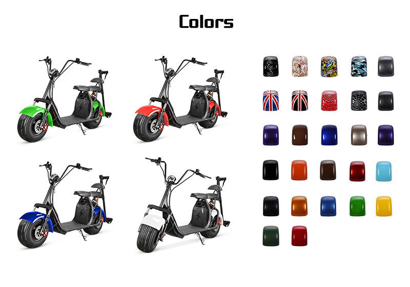 Eec Coc Fat Tire Chopper Citycoco E Motor 2 Wheel Electric Scooter With 60V 12Ah 20Ah Removable Battery