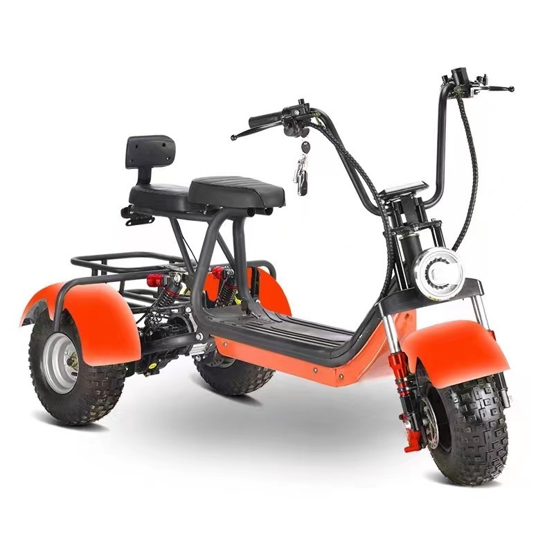 three Fat Wheel Electric Tricycle chopper Motorcycles 2000w lithium battery Citycoco 3 wheel motorcycle electric scooter