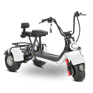 three Fat Wheel Electric Tricycle chopper Motorcycles 2000w lithium battery Citycoco 3 wheel motorcycle electric scooter