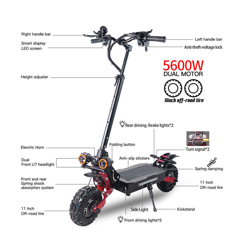 teverun blade mini pro 2400W 5600W  e scooter dual motor Powerful electric scooter For Adults