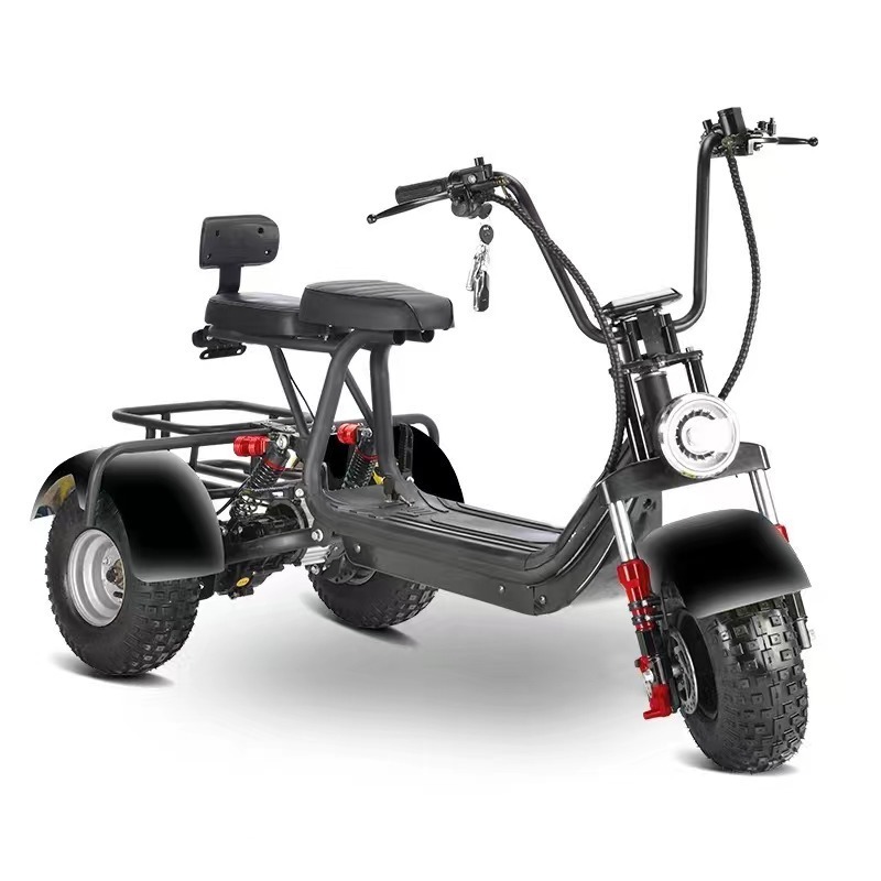 three Fat Wheel Electric Tricycle chopper Motorcycles 2000w lithium battery Citycoco 3 wheel motorcycle electric scooter