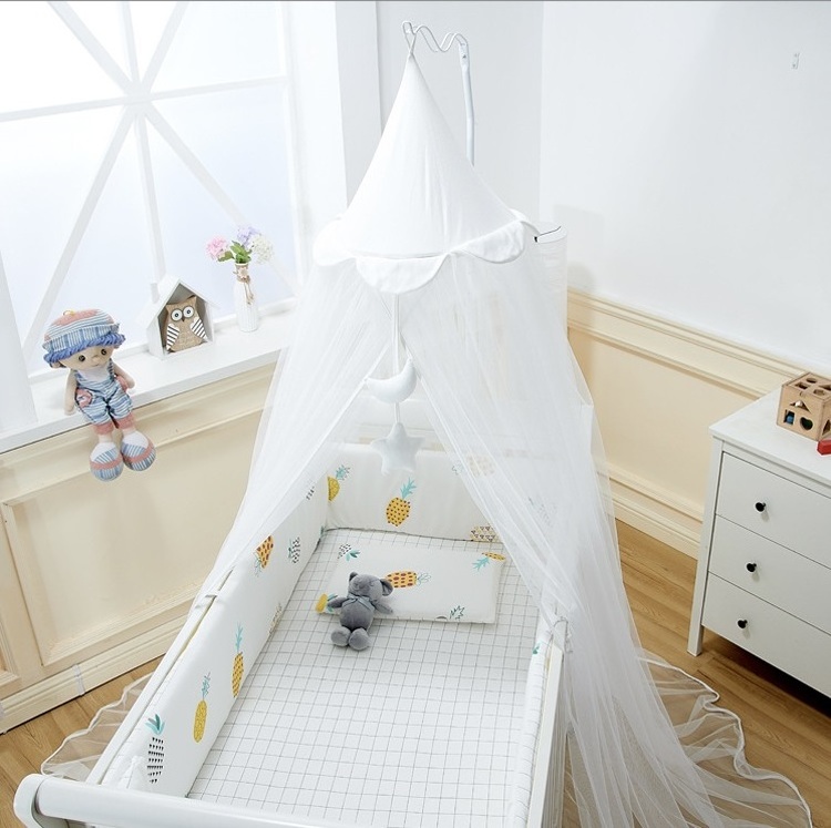 Bed Canopy Hanging Mosquito Net for Baby Crib Kids Lace Round Dome Fairy Netting