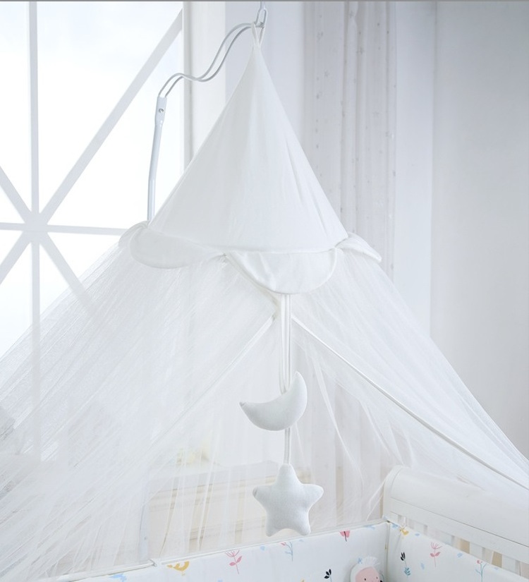 Bed Canopy Hanging Mosquito Net for Baby Crib Kids Lace Round Dome Fairy Netting