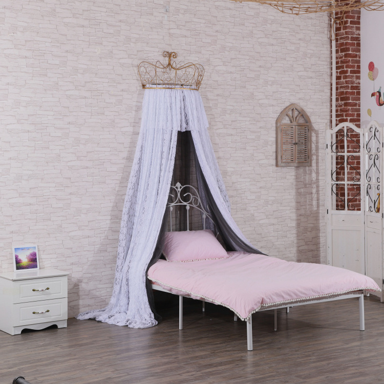 New Style Lace Double-deck Mosquito Nets Crown Top Bed Canopy Curtains