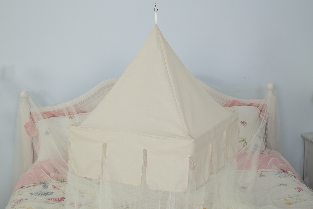 Princess Double Bed Canopy Dome Castle Conical Mosquito Net for Indoor Baby Adults Hanging White, Black & Customized All-season