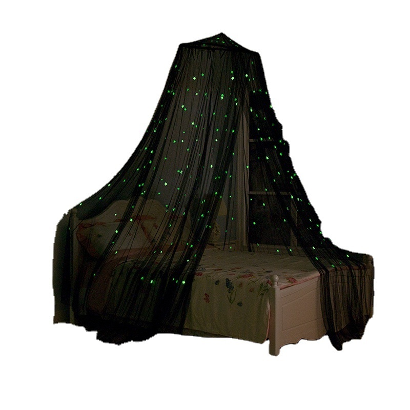 Glow in The Dark Kids Bed Canopy Baby Crib Play Tent Fairy Light Stars Large Mosquito Net