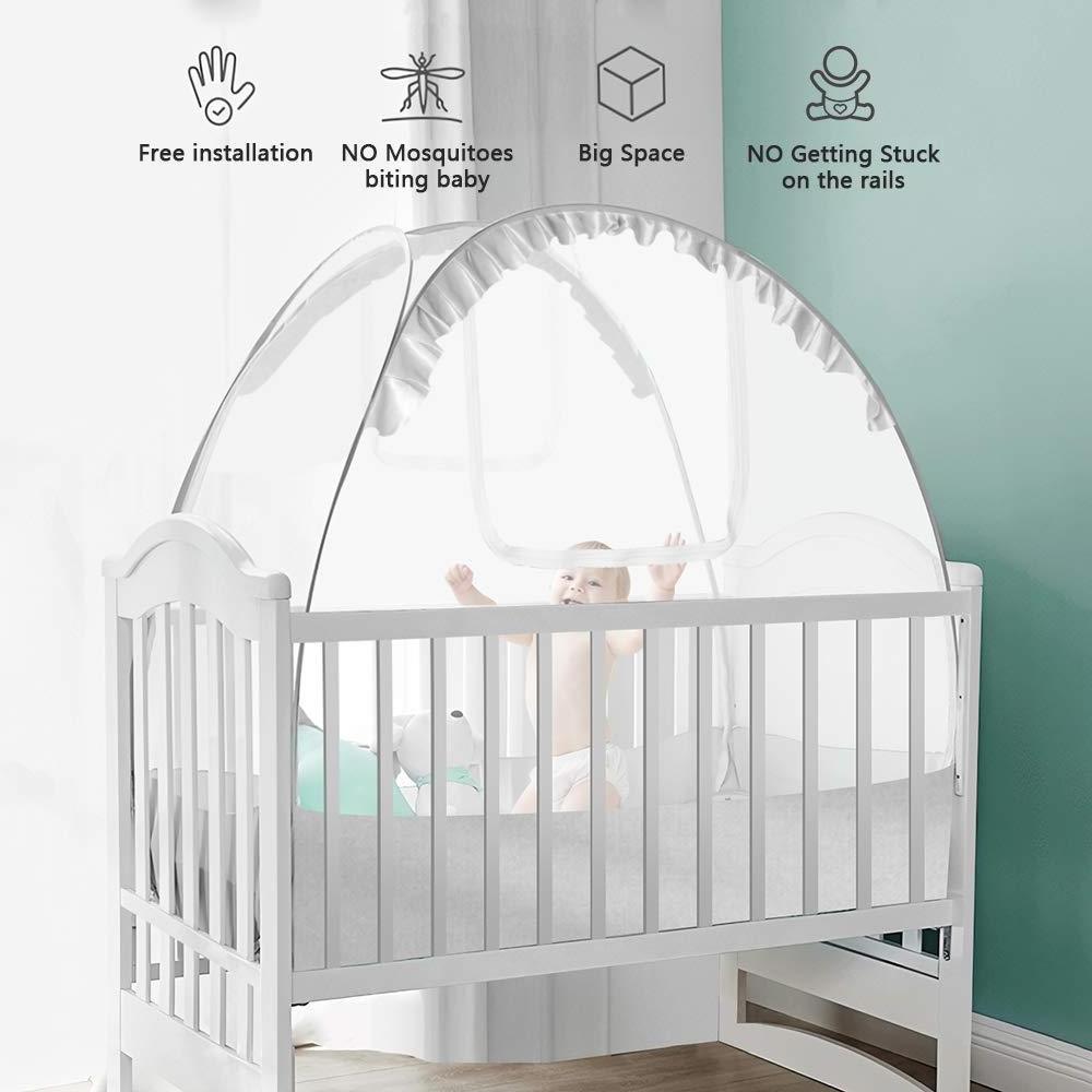 Hot Sale Portable Baby Crib net tent with Safety Mesh Cover Knitted Fabric Toddler Bedding for Summer Mosquito Nets Filled