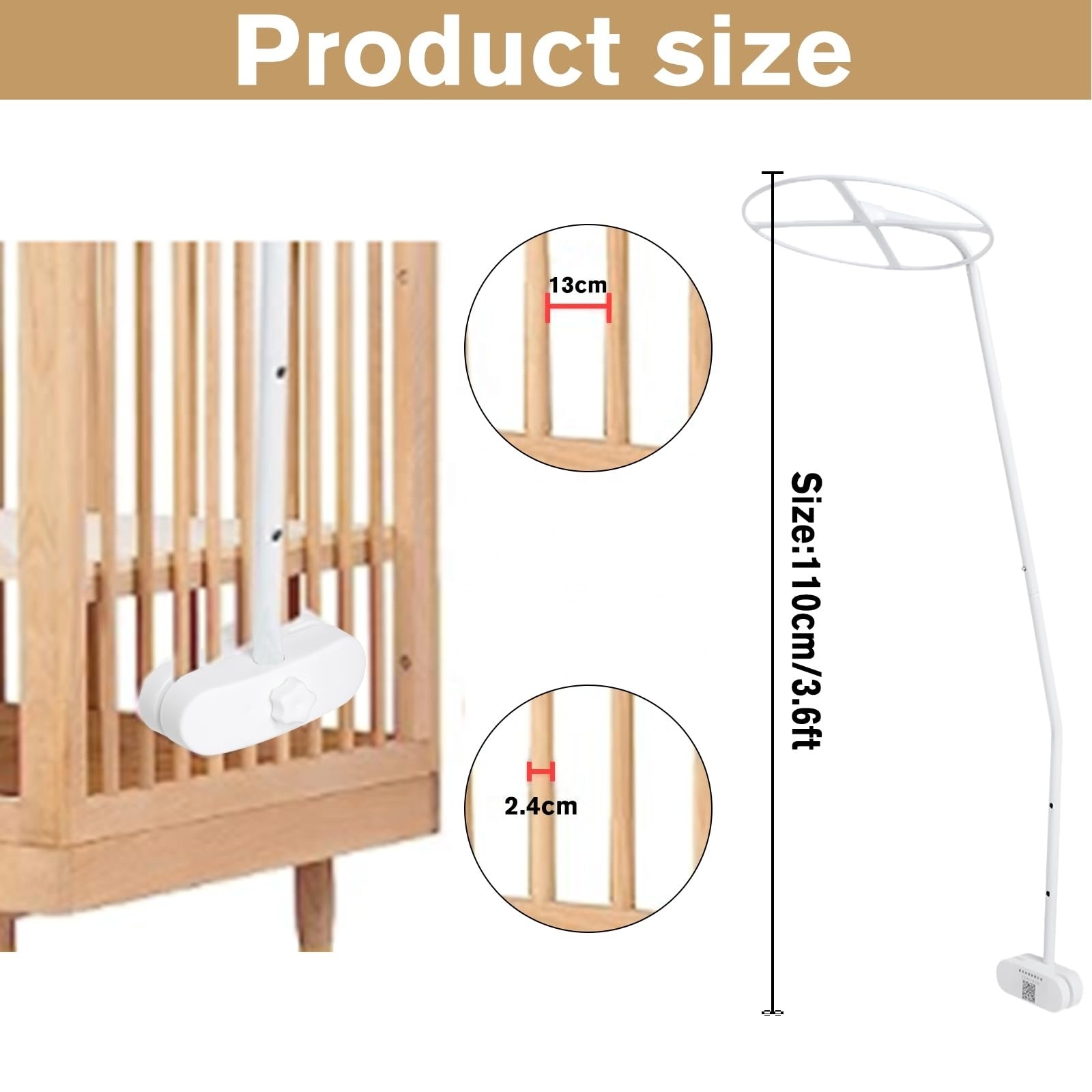 Large Dome Hanging Bed Canopy Mosquito Mesh Net for Bed, Mosquito Net Stand Holder Set for Baby Crib Cot Bed