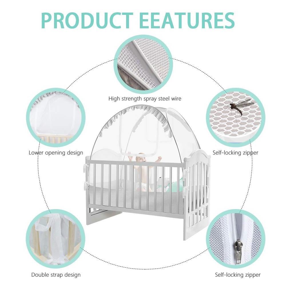 Hot Sale Portable Baby Crib net tent with Safety Mesh Cover Knitted Fabric Toddler Bedding for Summer Mosquito Nets Filled