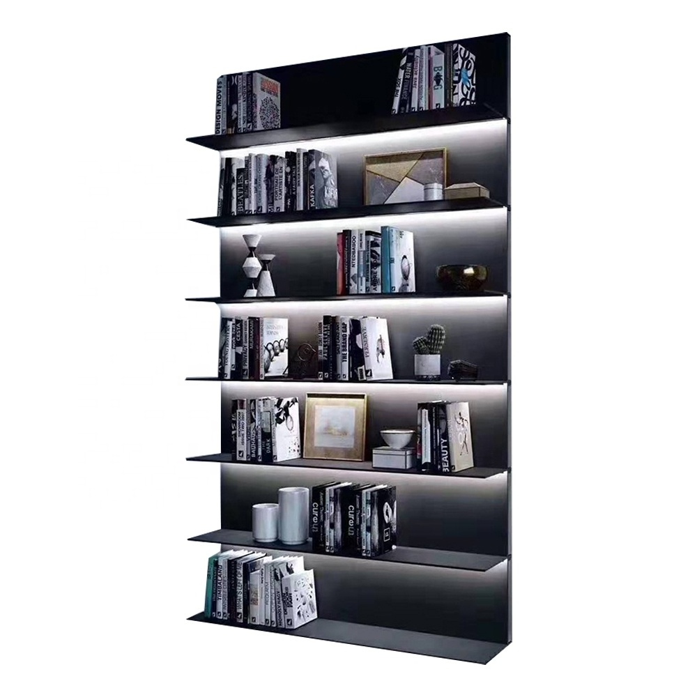 Foshan Modular Aluminum Polished Decoration Floating Wall Shelf With Led Light