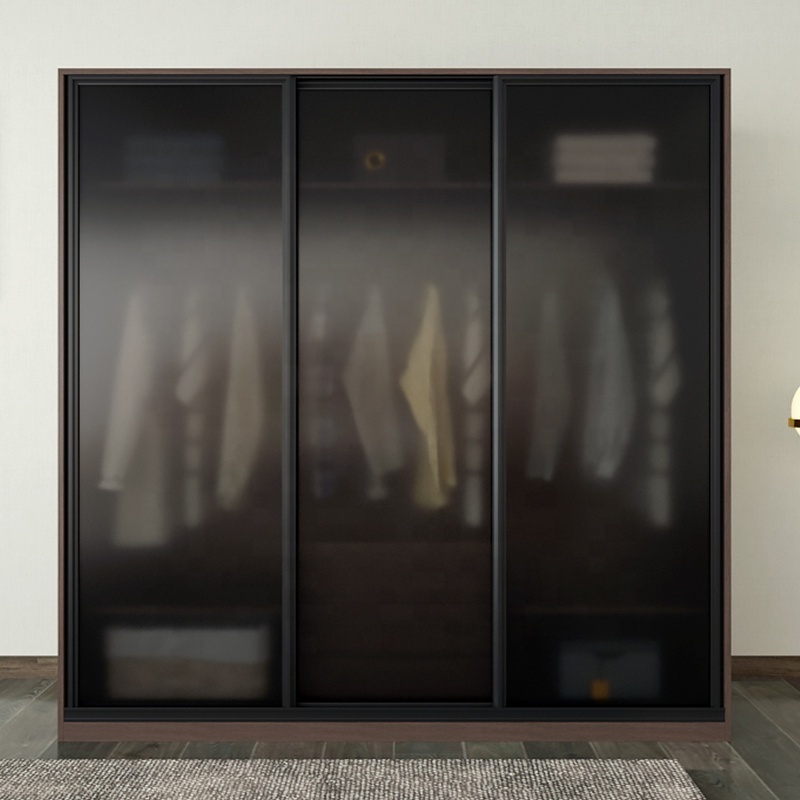 Custom Made Aluminum Wardrobe Glass Door  Wardrobes Wood Cabinet Wardrobe With Laminte