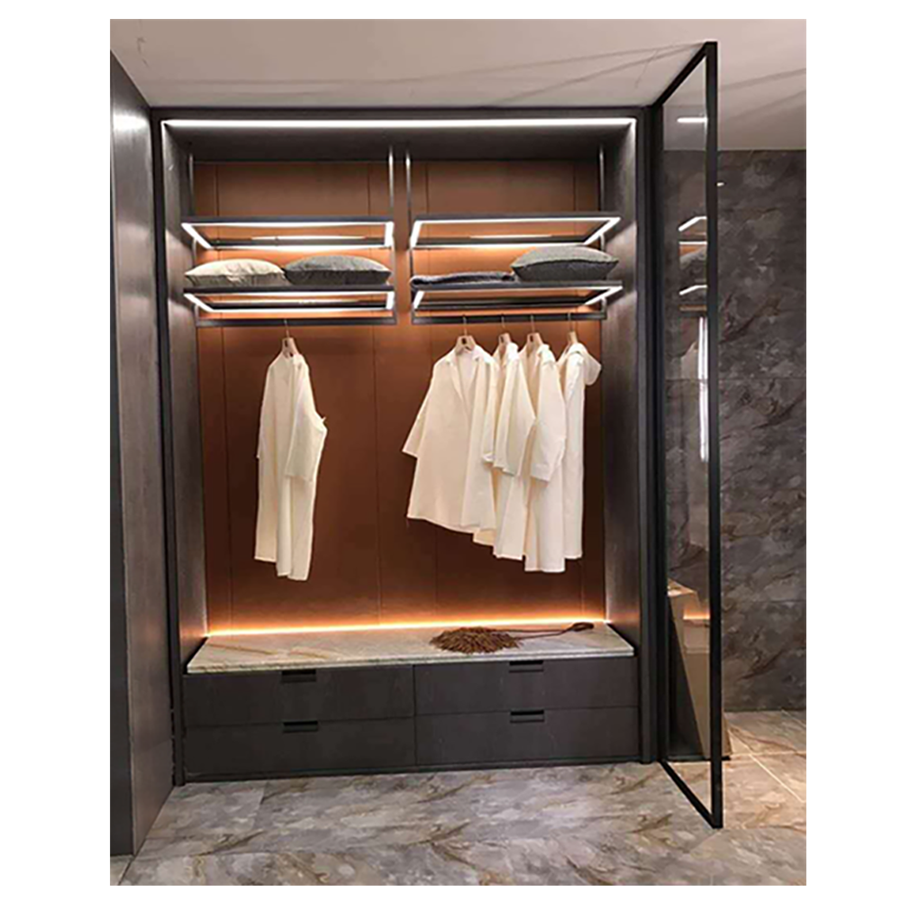 Best Selling Wardrobe Aluminium Glass Door Designs India Bedroom Furniture Home Furniture Modern Metal Customized Size 25days