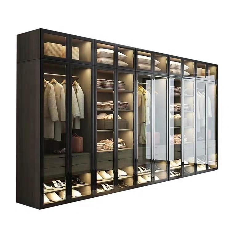 Modern Custom Designs Sliding Door Storage Wardrobe Closet Cabinet Bedroom Furniture Glass China Home Furniture Customized Size