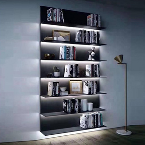 Foshan Modular Aluminum Polished Decoration Floating Wall Shelf With Led Light