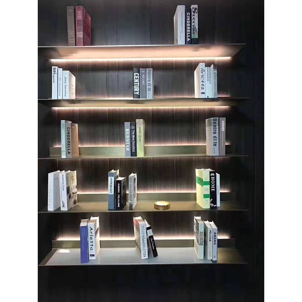 Foshan Modular Aluminum Polished Decoration Floating Wall Shelf With Led Light