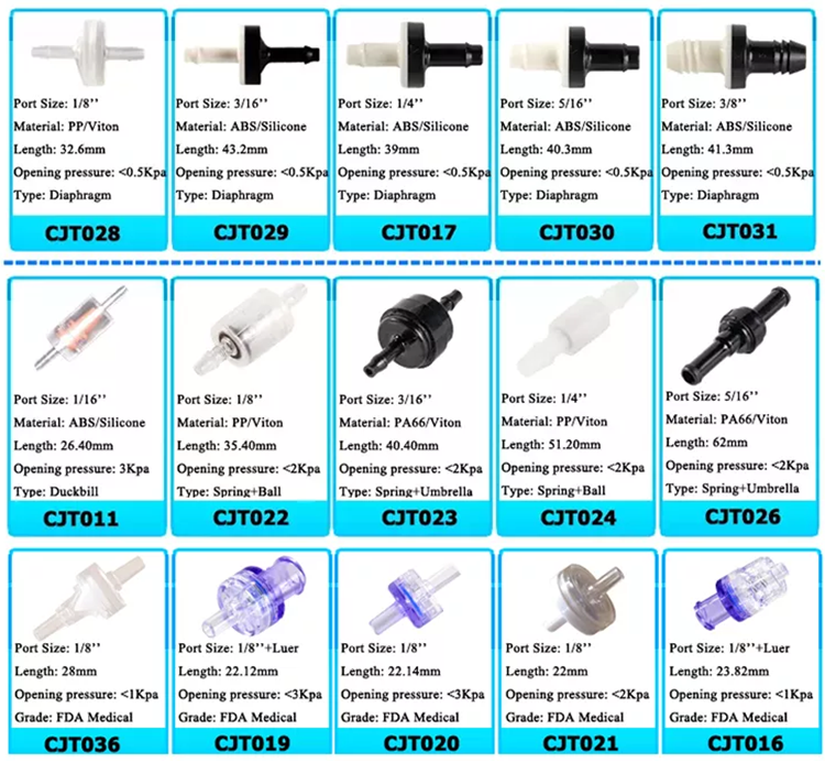 plastic ozone blow off air gas relief release  one way diaphragm valve barb spring ball duckbill  check non return valve