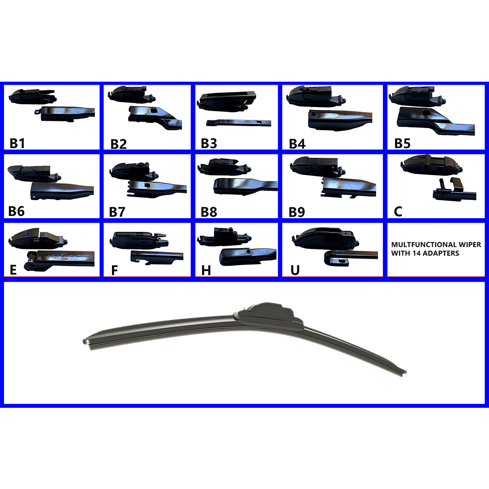 wholesale car rubber hybrid arm windshield wiper blade display universal multi silicone windscreen blades wipers for cars