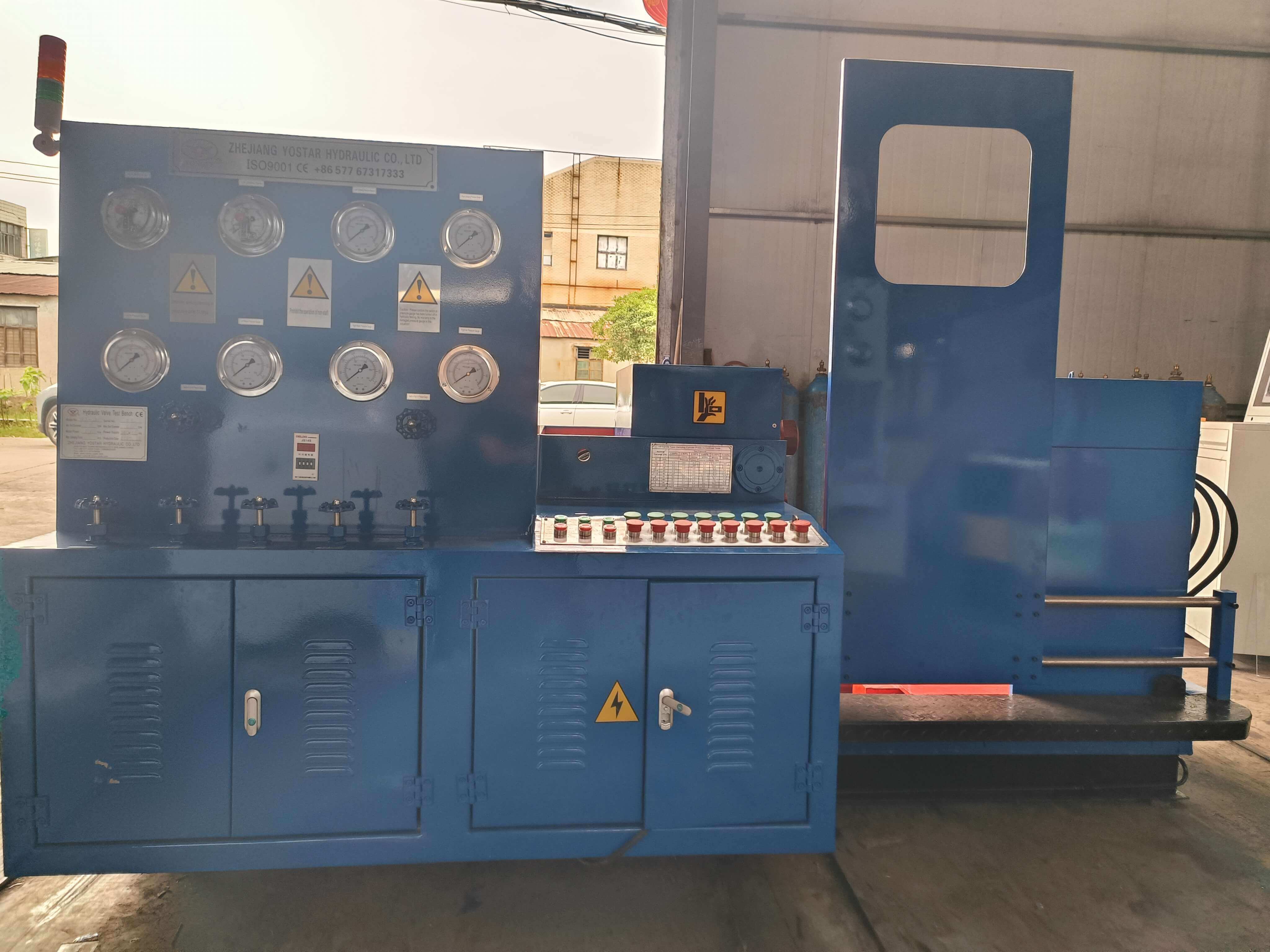 Equipped with Safety Door Horizontal Gate Valve Seal Test Bench for Sale API English Hydraulic Manual Pressure Gauge Display