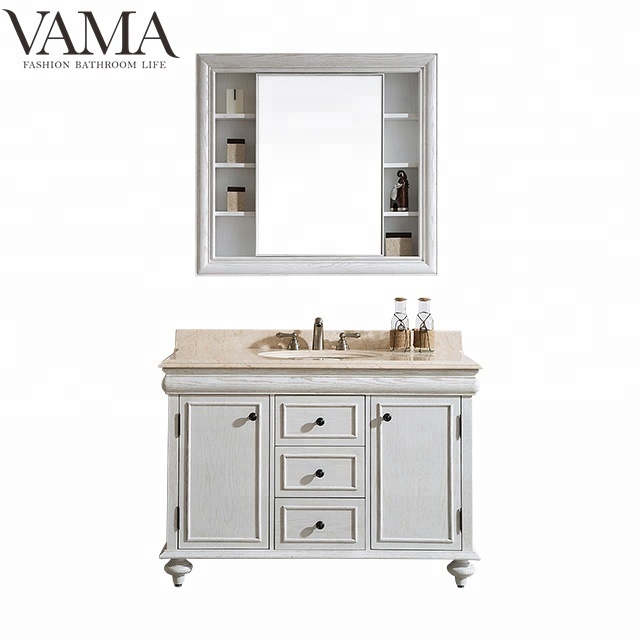 VAMA 48 inch hot sale classic white color bathroom furniture with mirror cabinet 727048