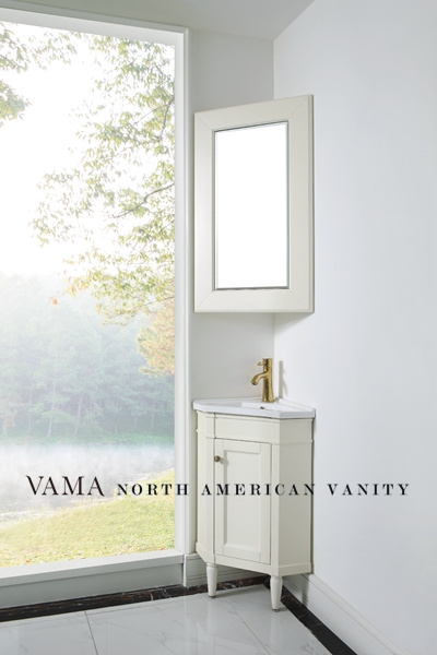 VAMA Factory 22 inch modern small size modern corner bathroom vanity with triangle basin 19715G