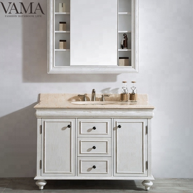 VAMA 48 inch hot sale classic white color bathroom furniture with mirror cabinet 727048