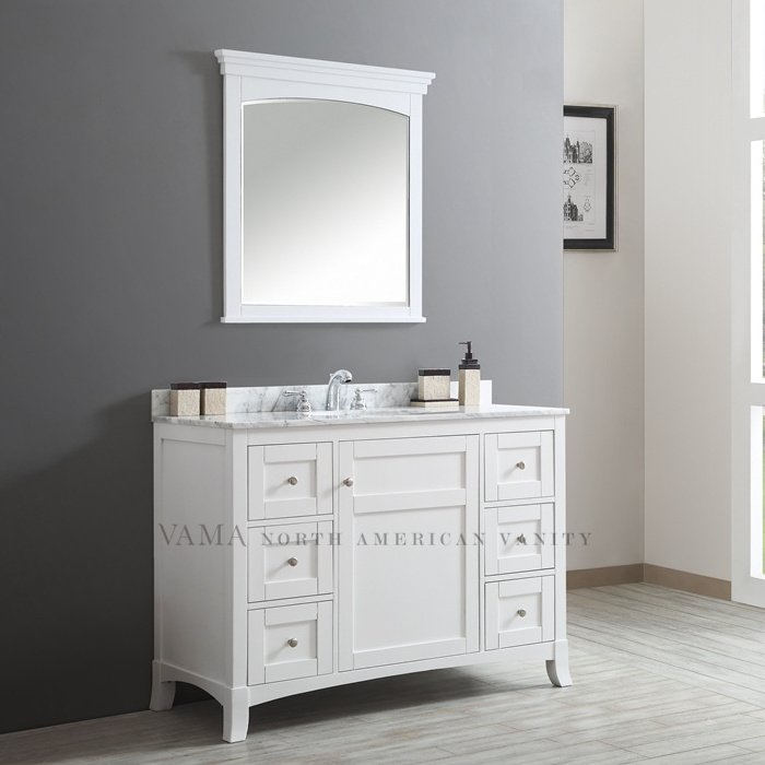 VAMA 48 inch ready made floor stand vitnam bathroom cabinet with marble top wholesale bathroom vanity set 730048