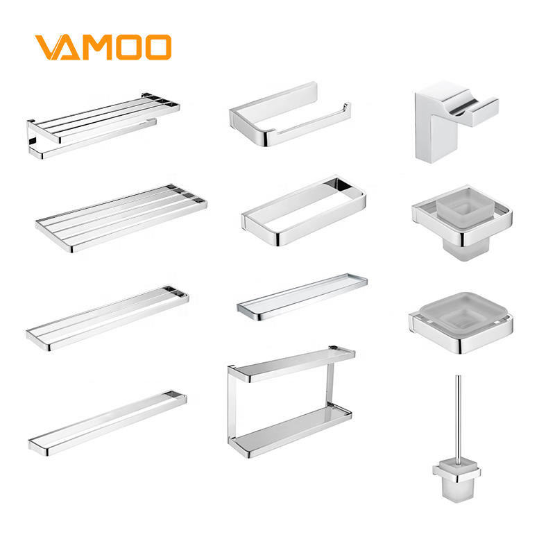 Hot Sale Bath fittings High-end 304 stainless steel wall mounted bathroom towel holder racks bathroom accessories sets