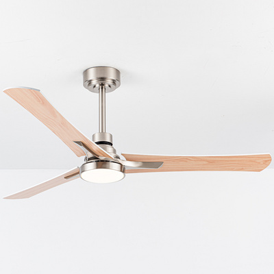 Nordic Style Intelligent Remote Control Double Side Plywood Blade ventilador de techo con luz Ceiling Fan With LED Light