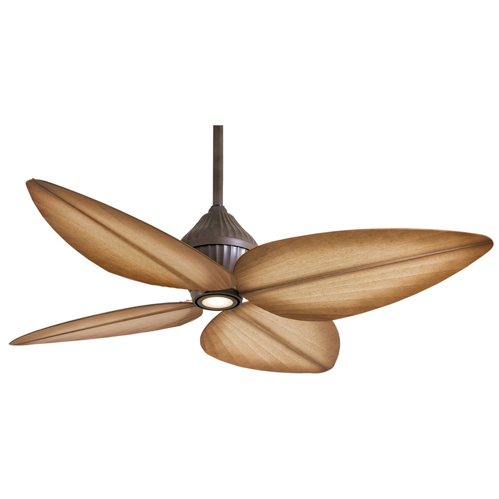 52 Inch ventilateur de plafond Tropical Palm Leaf Style Outdoor Indoor Electric DC copper Motor Smart LED Ceiling Fan With Light