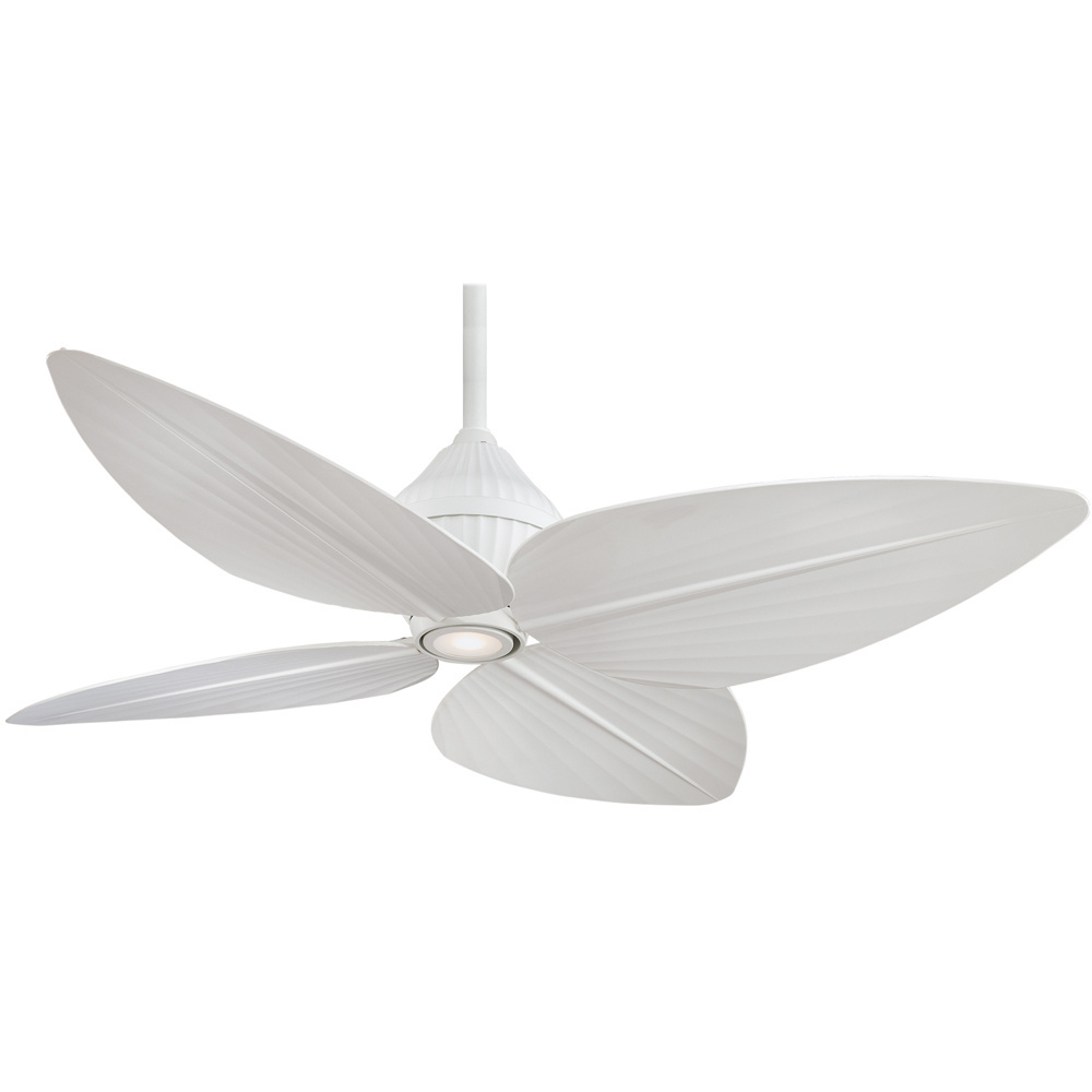 52 Inch ventilateur de plafond Tropical Palm Leaf Style Outdoor Indoor Electric DC copper Motor Smart LED Ceiling Fan With Light