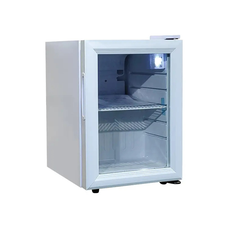 Vanace SC 21L Compact Refrigerator Custom Logo LED Light Glass Door Energy Drink Chocolate Cooler Compressor Mini Fridge