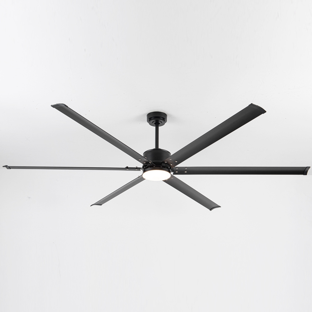 Modern Sports Leisure Yoga Gym Extra Large House Saving Brushless DC Big Diameter Size Aluminum Blade Ceiling Fan With Light