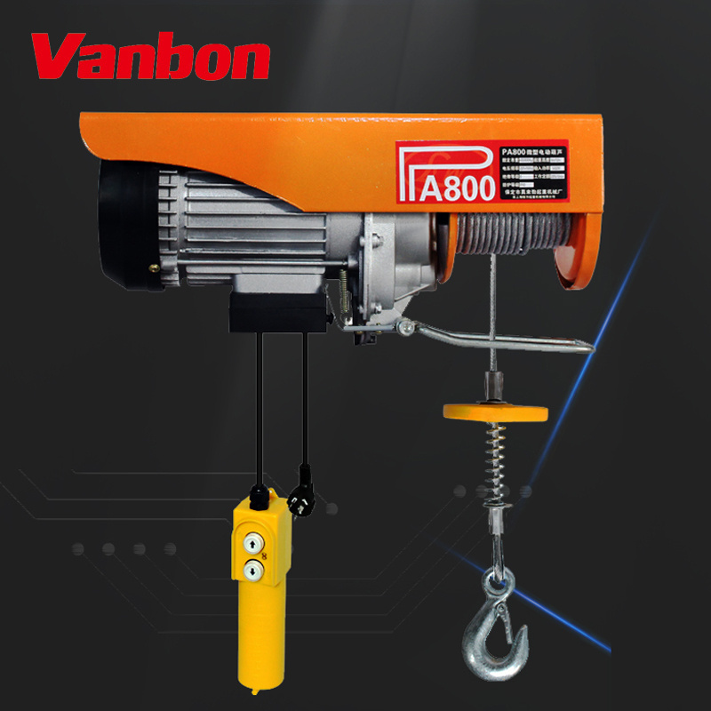 Vanbon PA400 PA800 1 ton 1.2 ton Small Wire Rope Mini Electric Hoist  electric winch electric hoist