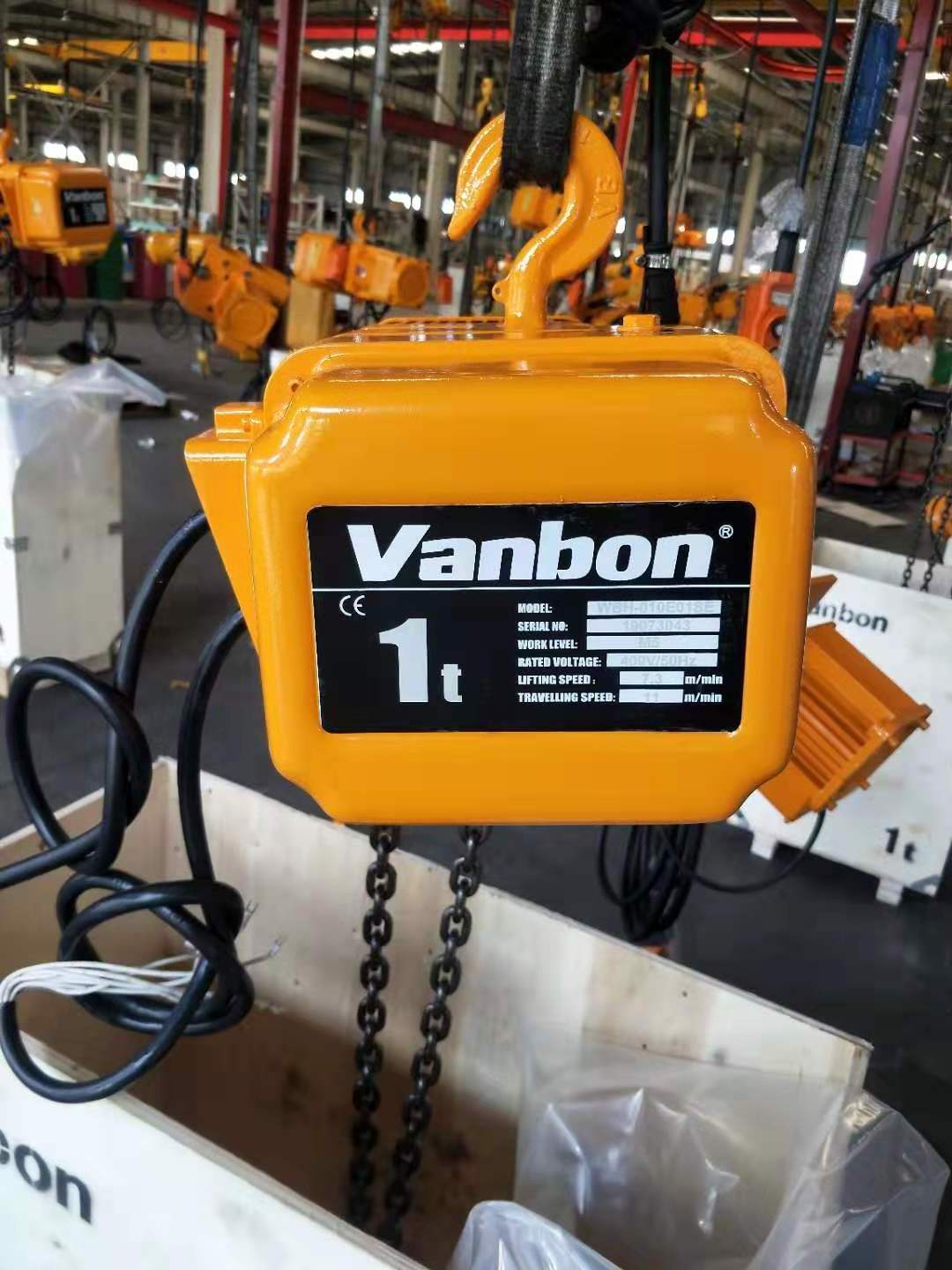 Vanbon 2020 best seller new designed ER2 1 ton chain hoist electric used with hook OEM for Japan market