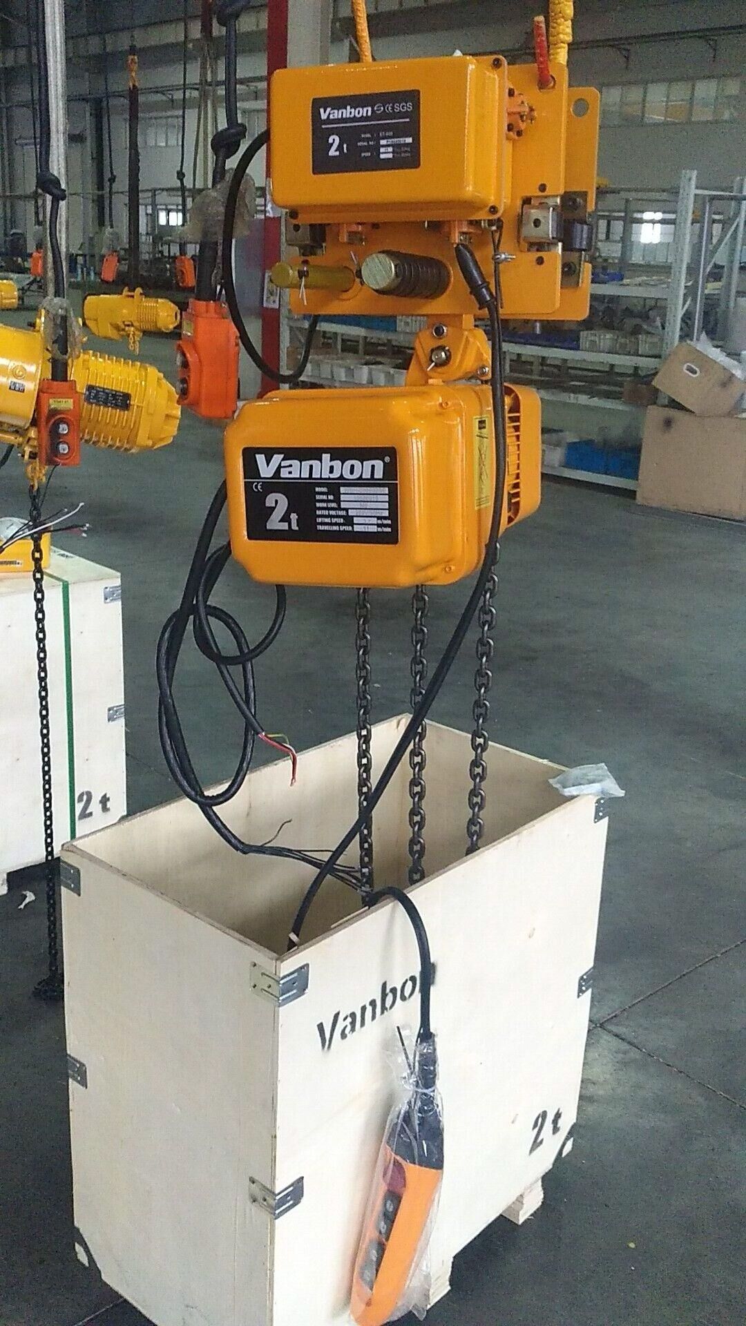 Vanbon 2020 best seller new designed ER2 1 ton chain hoist electric used with hook OEM for Japan market