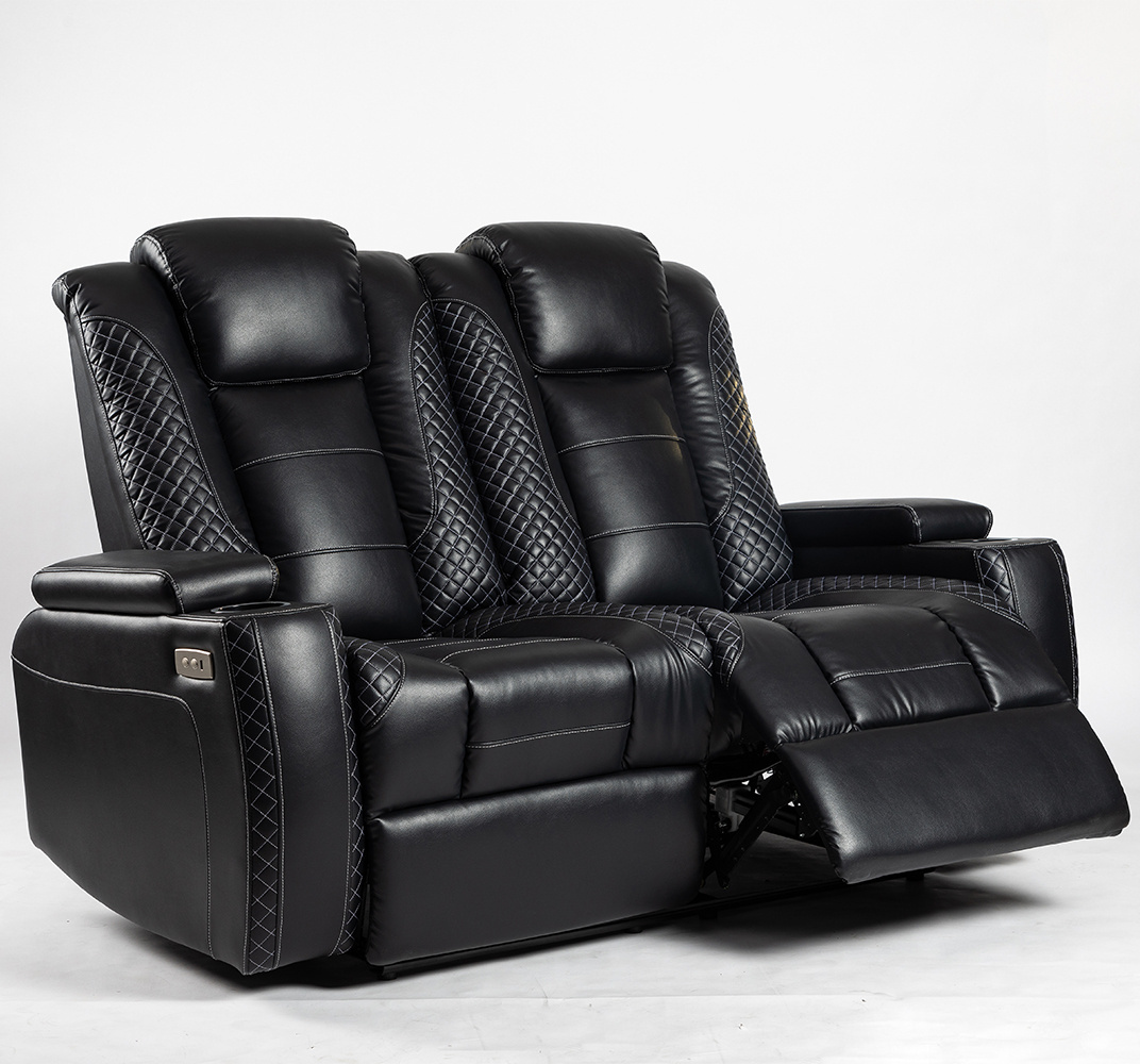 VANBOW luxury design leather electric 3 2 1 reclining sofa set with Customizable cooling cup holder