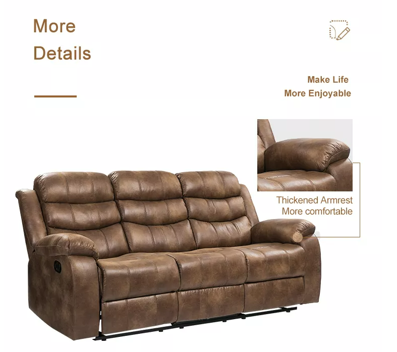 VANBOW Modern Furniture Decoration 3 Seat Home Theater Recliner Sofa For Living Room