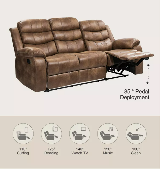 VANBOW Modern Furniture Decoration 3 Seat Home Theater Recliner Sofa For Living Room