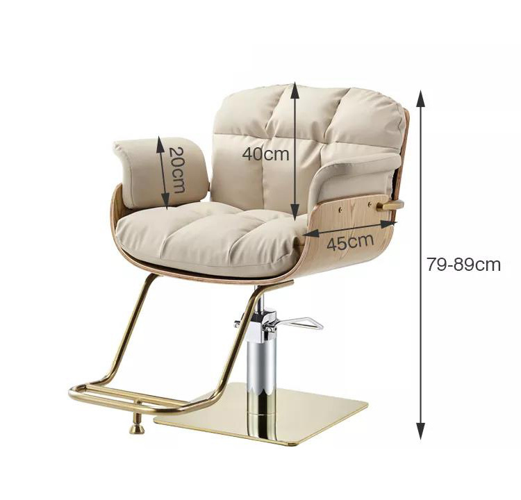 Fashion barbershop salon equipment wooden gold Stainless steel beauty hair salon chair Professional hairdressing barber chairs