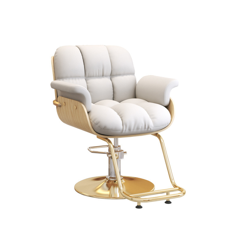 Fashion barbershop salon equipment wooden gold Stainless steel beauty hair salon chair Professional hairdressing barber chairs