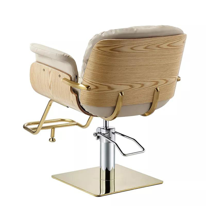 Fashion barbershop salon equipment wooden gold Stainless steel beauty hair salon chair Professional hairdressing barber chairs