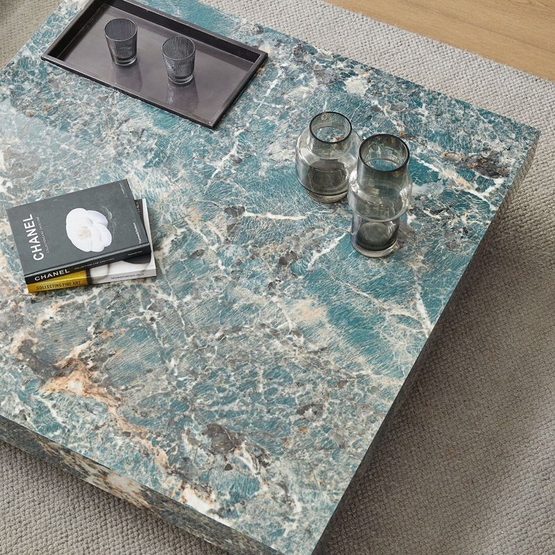 Wholesale Hot Sale Nordic Luxury Marble Top Metal Spraying Leg Modern Table Set Living Room Marble Coffee Table