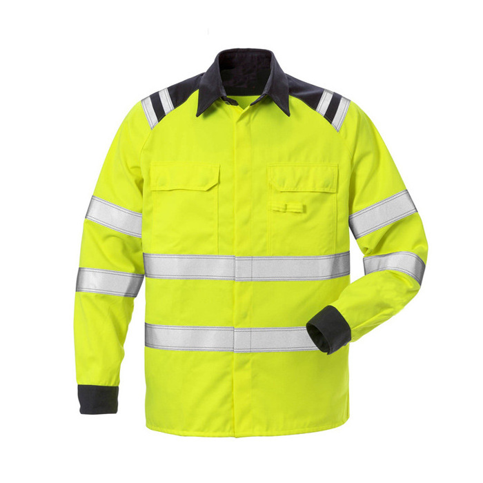 OEM Custom logoRoad Safety Jacket High Visibility Workwear Waterproof Reflective Winter Safety Jacket with Reflector Yellow