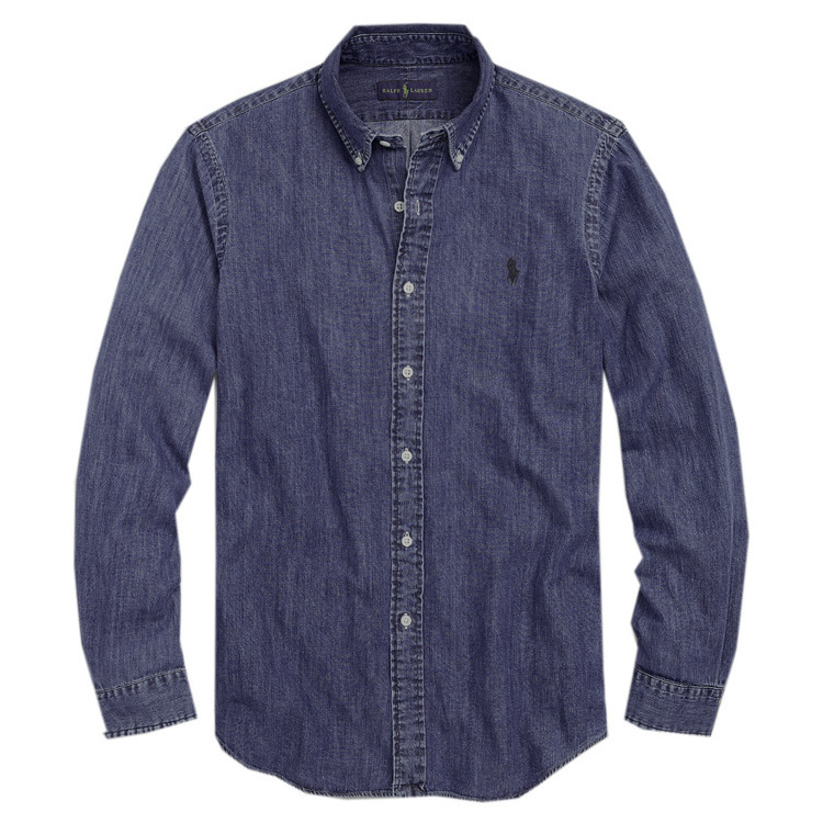 China factory custom OEM Men's Casual Dress Shirt Button Down Shirts Long-Sleeve Denim Work Shirt